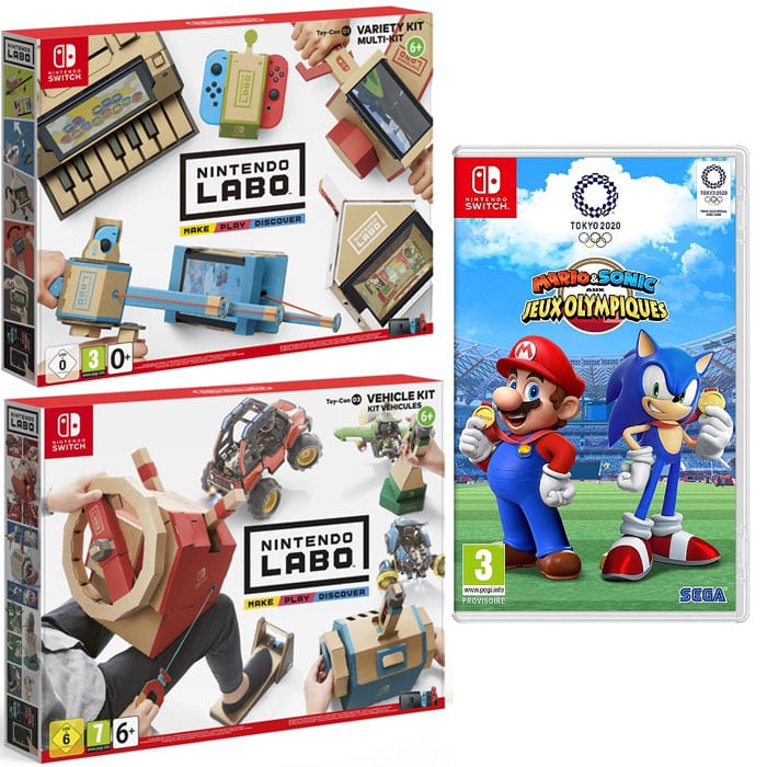 Mario et Sonic Aux Jo De Tokyo Nintendo Labo Multi Kit Vehicle Kit Jeu Nintendo Switch