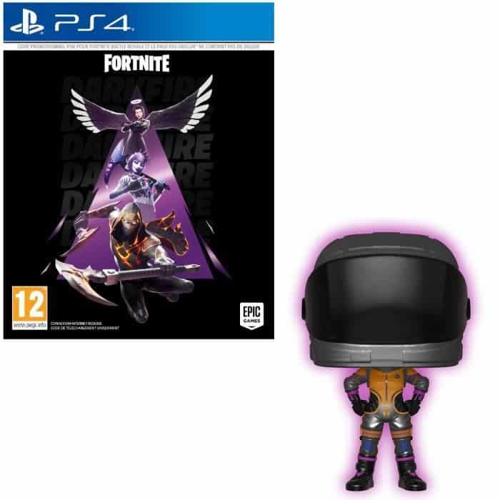 Fortnite Pack Feu Obscur sur PS4 + Funko Pop Dark Vanguard Phosphorescente