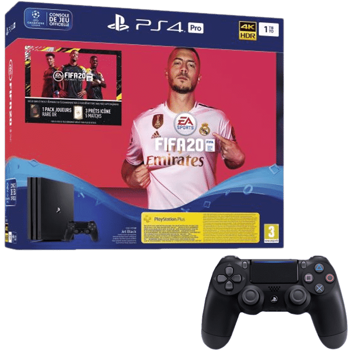 Bundle pack PS4 pro FIFA 20 2 manettes