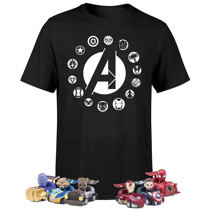 Lot 1 T Shirt Avengers 6 petites voitures 6 stylos Beast Kingdom