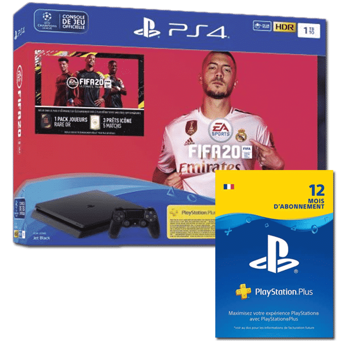 ps4 slim 1to fifa 20 abonnement 12 mois ps plus