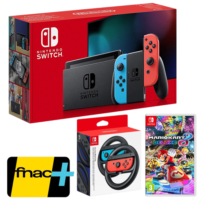 nouvelle switch volant mario kart 8 deluxe carte fnac plus