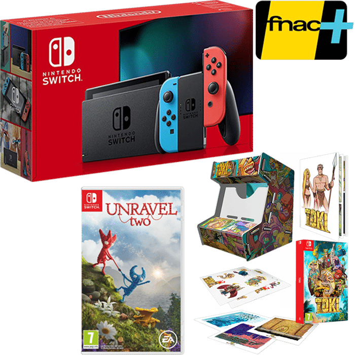 nouvelle nintendo switch toki retro collector unravel 2 carte fnac plus