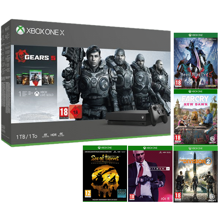 xbox One X gears 5 sea of thieves anniversary hitman 2 Devil may cry dmc 5 far cry new dawn the division 2 copie copie