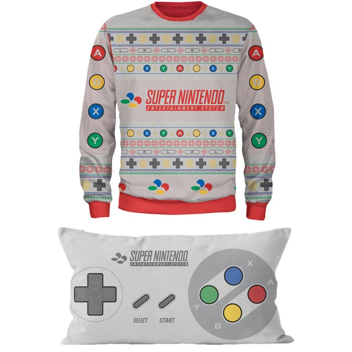sweat de noel coussin super nintendo