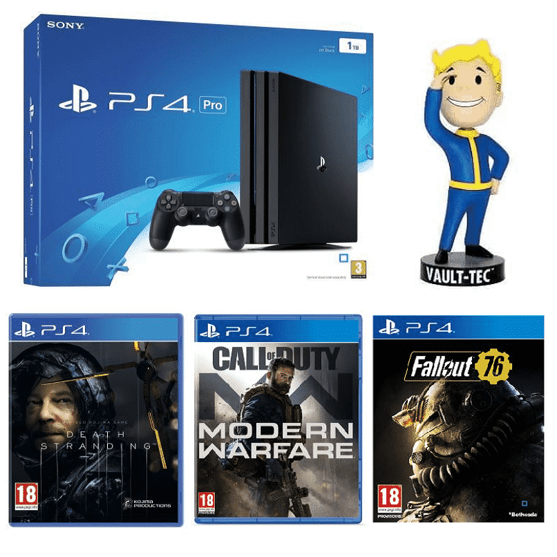 ps4 pro 3 jeux avec figurine