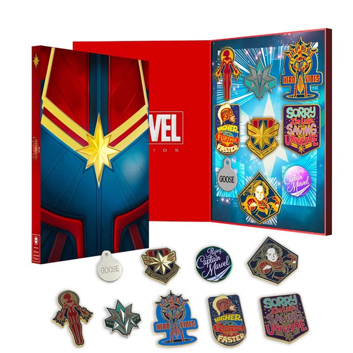 lot 9 pins captain marvel exlu zavvi
