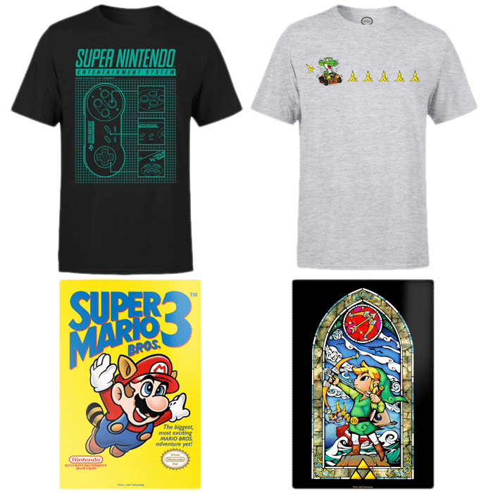 t-shirt affiche metallique nintendo