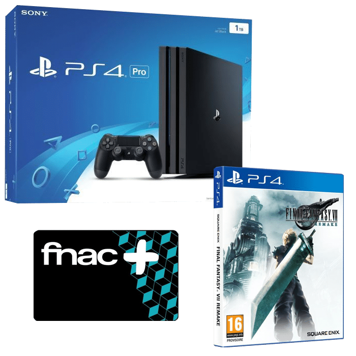 ps4 pro final fantasy 7 remake carte fnac visuel produit