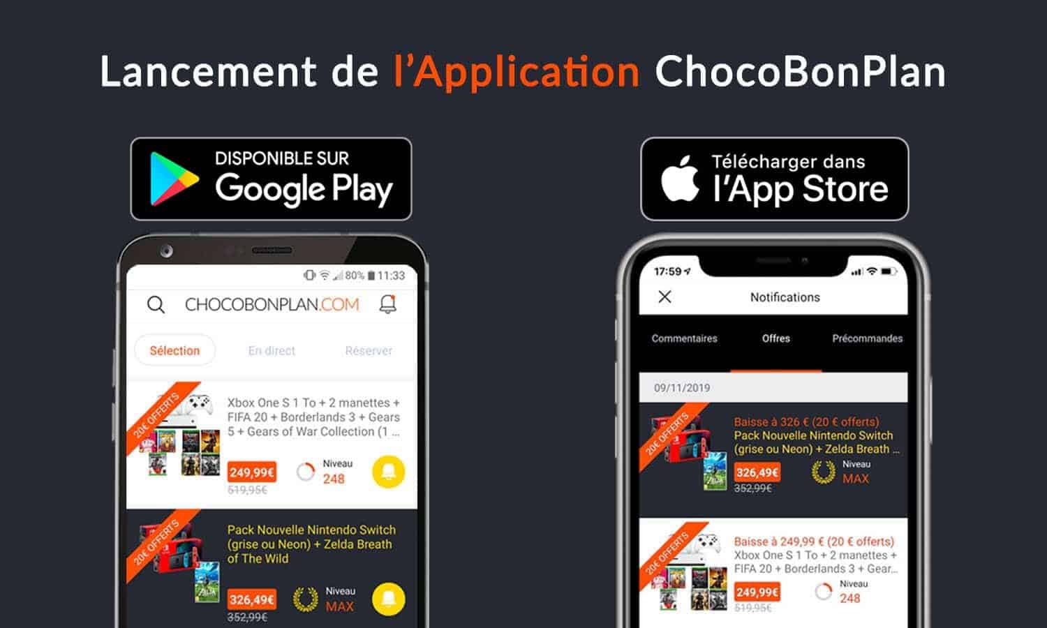 SLIDER lancement application chocobonplan v2