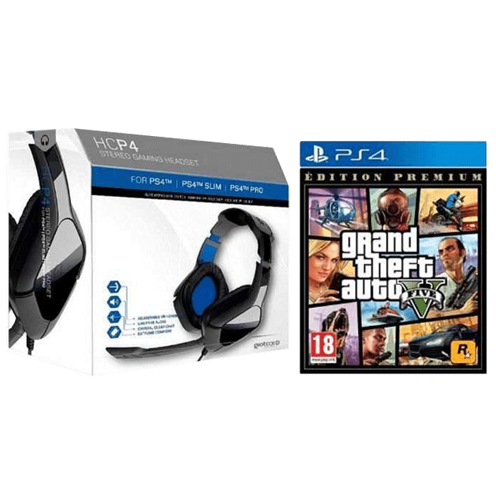 gta 5 premium ps4 avec casque audio ps4 visuel produit
