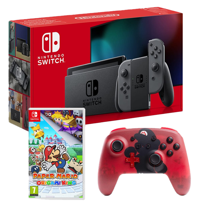 visuel produit pack switch promo avec manette mario sans fil et mario paper