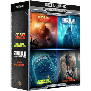 Coffret Films de Monstres Blu ray 4K Godzilla Rampage Kong en eaux troubles