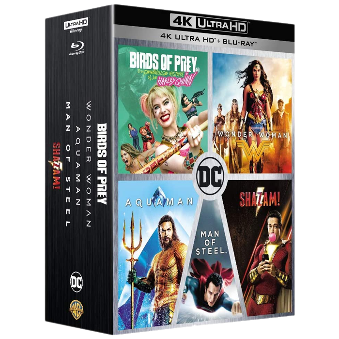 Coffret Birds of Prey 5 Films DC blu ray 4K birds of prey aquaman wonder woman man of steel