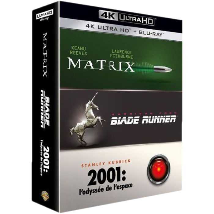 Coffret 3 Films Science Fiction blu ray 4K matrix blade runner 2001 l odyssee de l espace visuel produit