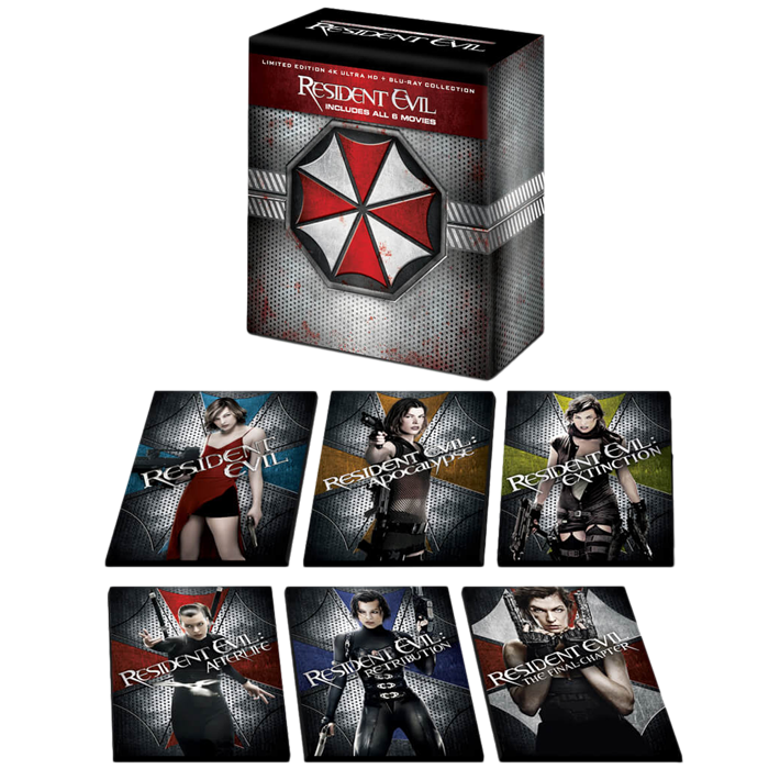 Resident evil intégrale des films blu ray 4K visuel produit