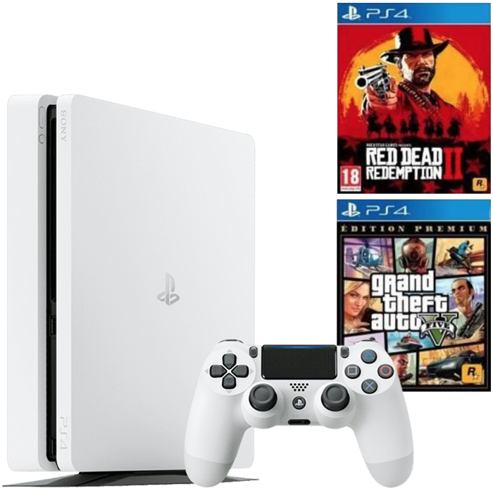 ps4 slim blanche red dead redemption 2 gta 5 premium