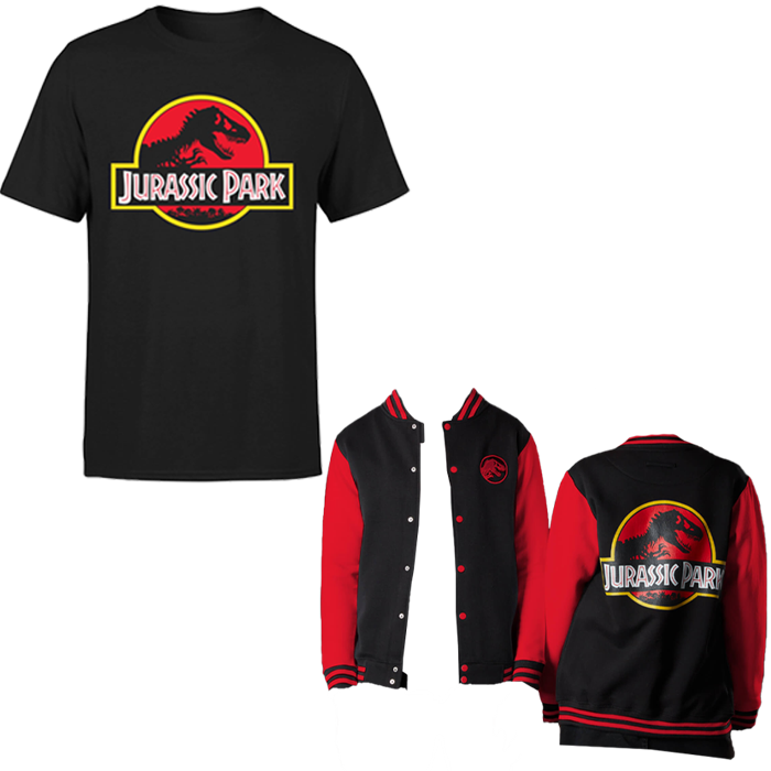 visuel produit t shirt avec veste jurassic park promo