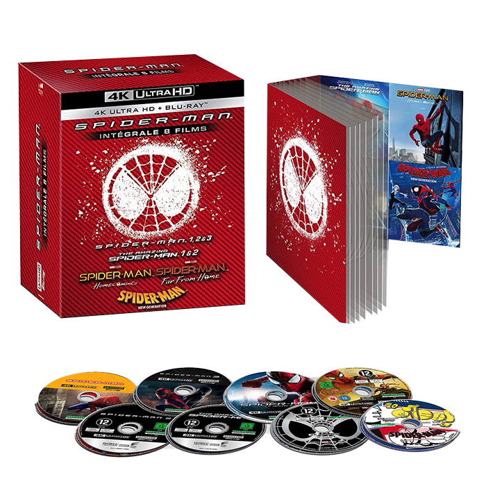 coffret spiderman intégrale 8 films 4k