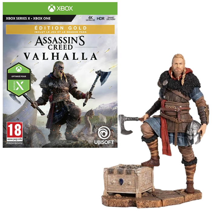 assassin's creed valhalla gold xbox avec figurine visuel produit