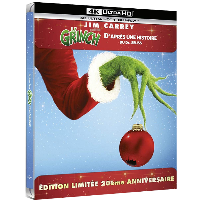 blu ray 4k steelbook + blu ray the grinch visuel produit