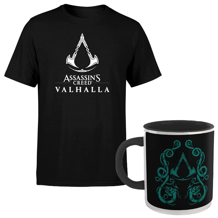 visuel produit lot t shirt assassin's creed valhalla avec mug