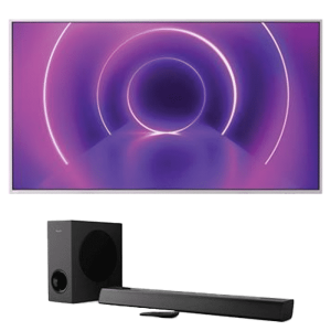 visuel produit promo TV 4K Philipps 70PUS8545 avec barre de son offerte
