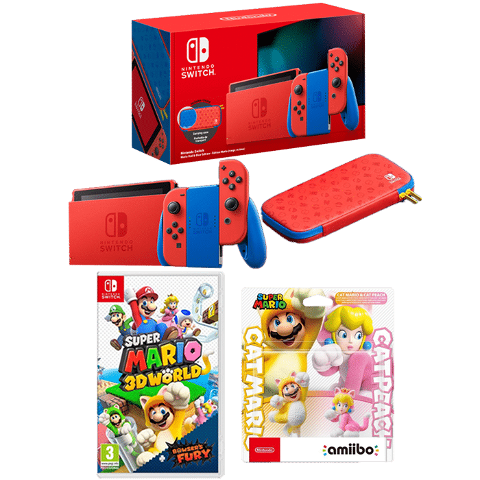switch mario 3D world amiibo peach mario chat edition mario visuel produit
