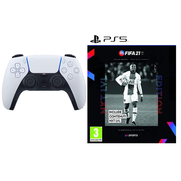 manette PS5 avec FIFA 21 PS5 visuel produit