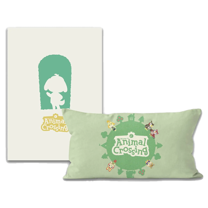 lot animal crossing coussin avec poster