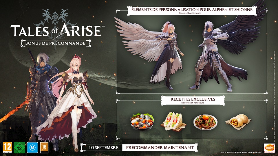 bonus de précommandes tales of arise