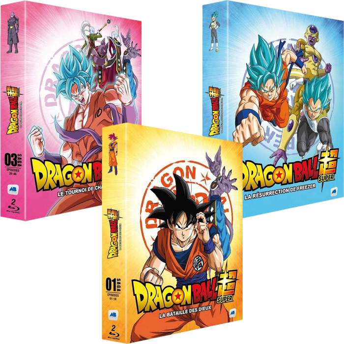 3 coffrets blu ray dragon ball super visuel produit