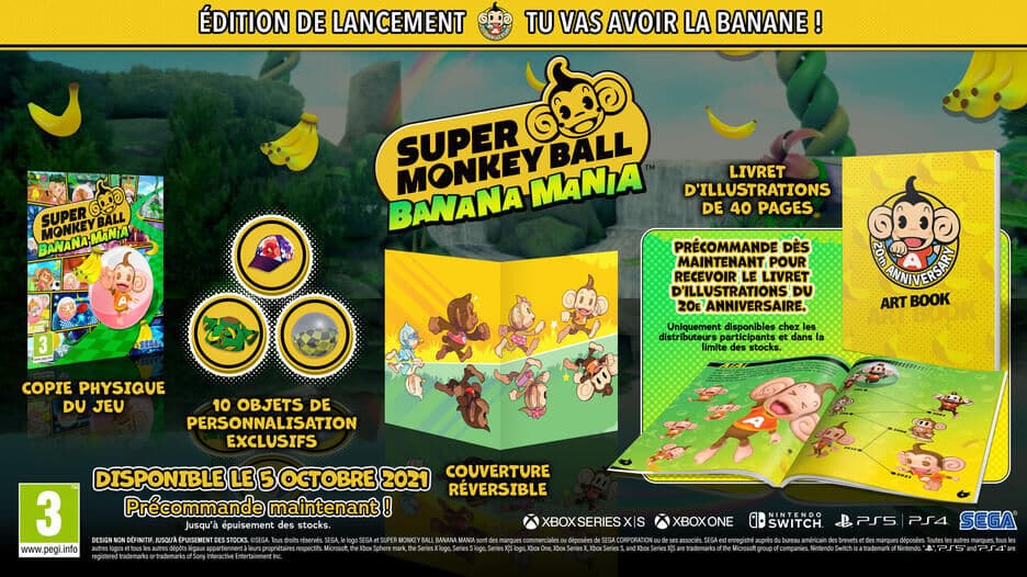 Super Monkey Ball Banana Mania Edition Anniversaire sur PS5 details