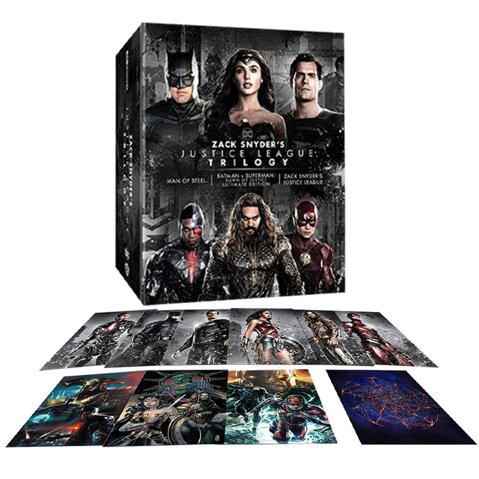 coffret blu ray 4k trilogie zack snyder visuel produit