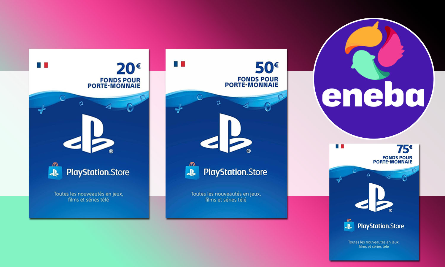 SLIDER cartes eneba psn credit 20 50 75