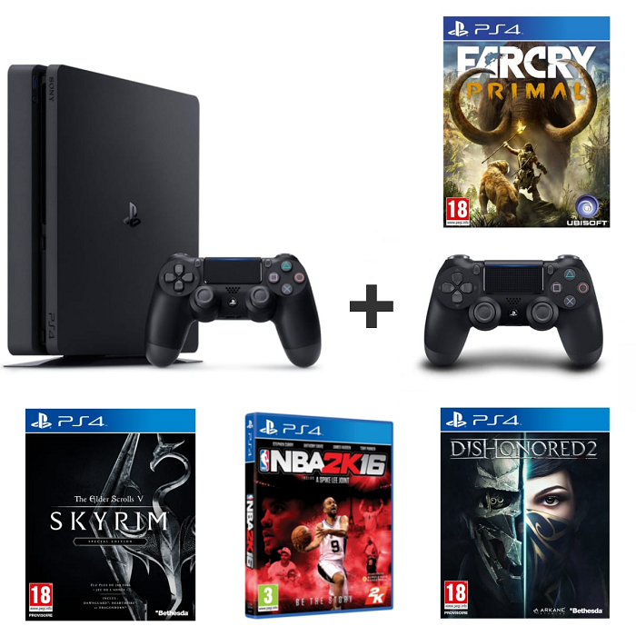 console-ps4-slim-2-manettes-et-4-jeux-pas-cher