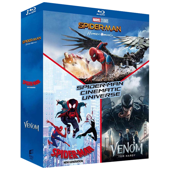 Coffret spiderman cinematic unviverse blu-ray visuel produit