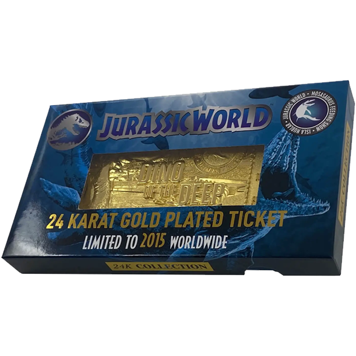 Jurassic Park Replique Ticket Mosasaurus Plaqué Or 24k visuel produit
