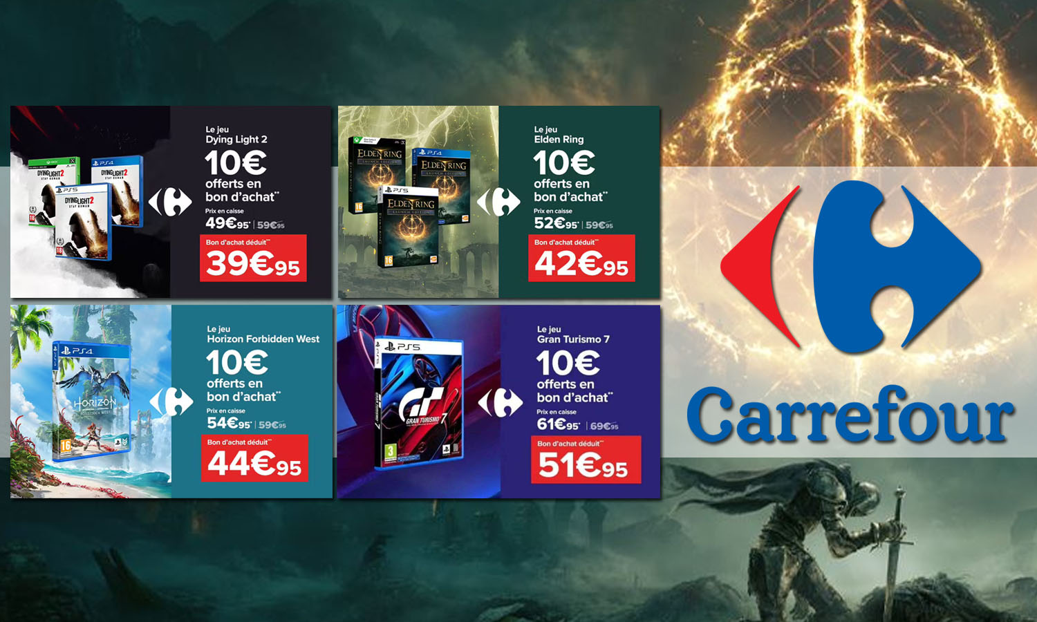 slider jeux en précommandes carrefour du mois de février 2022