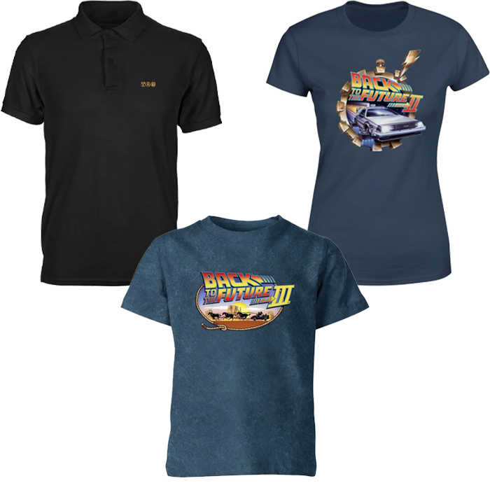 t'shirt polo retour vers le futur zavvi visuel produit