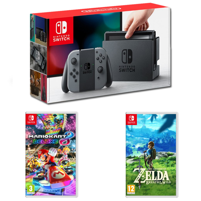 Nintendo-Switch-grise-Mario-Kart-8-Deluxe-The-Legend-Of-Zelda-Breath-of-the-Wild