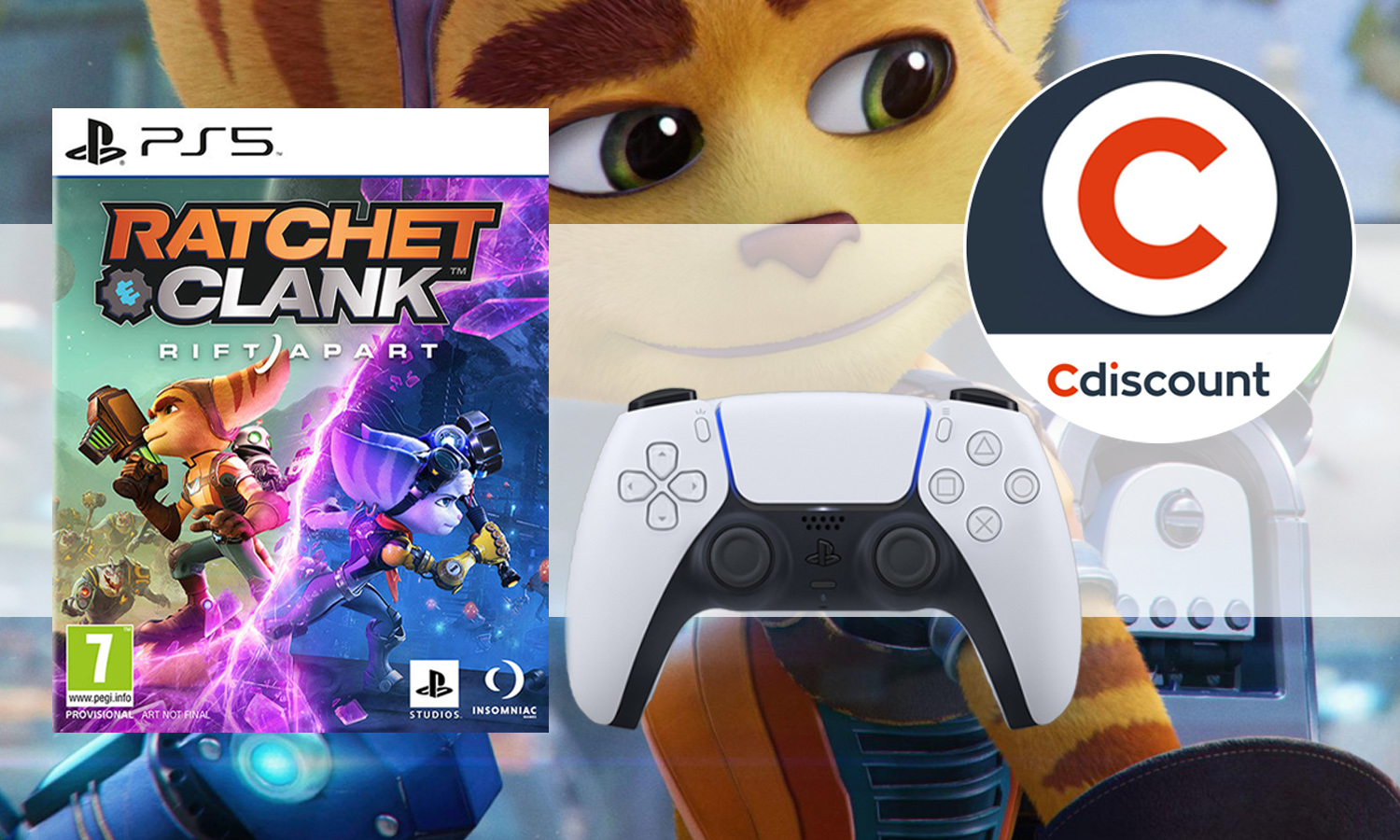 OSC PAck Ratchet PS5 + manette blanche visuel-slider