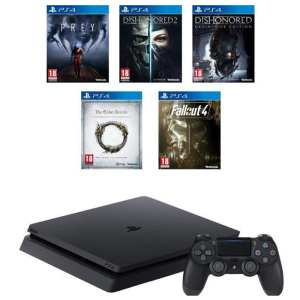 Nouvelle-PS4-Slim-Noire-500-Go-5-Jeux