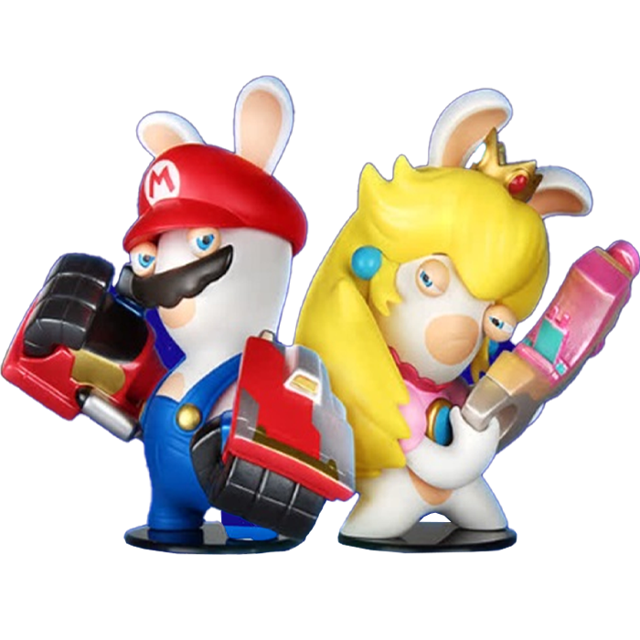 figurines lapins crétins mario et peach visuel produit