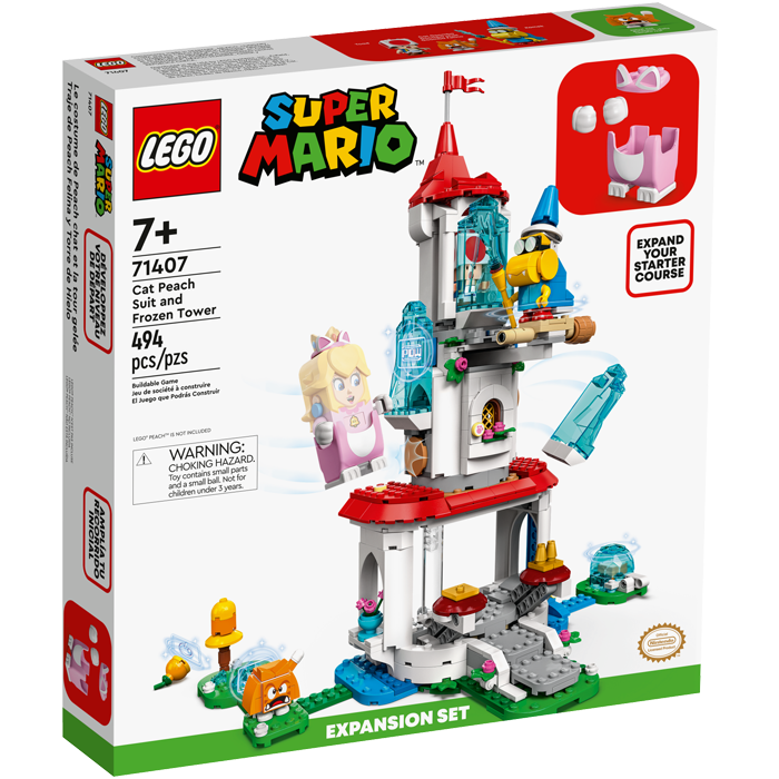 Set Lego Mario La Tour Gelee et Le Costume de Peach Chat 71407 visuel produit