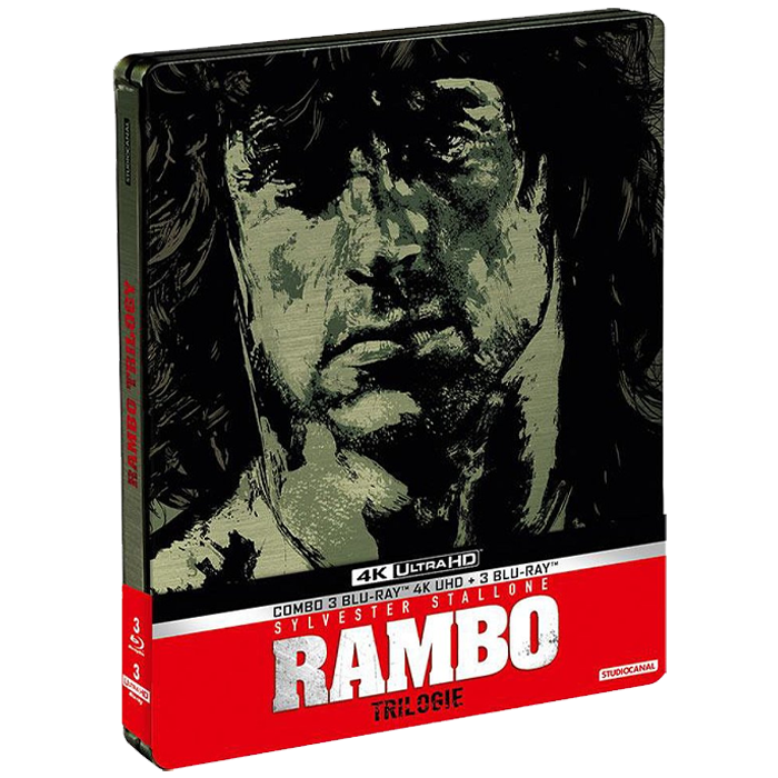 Trilogie Rambo en Blu-Ray 4K + Blu-Ray steelbook visuel-produit copie