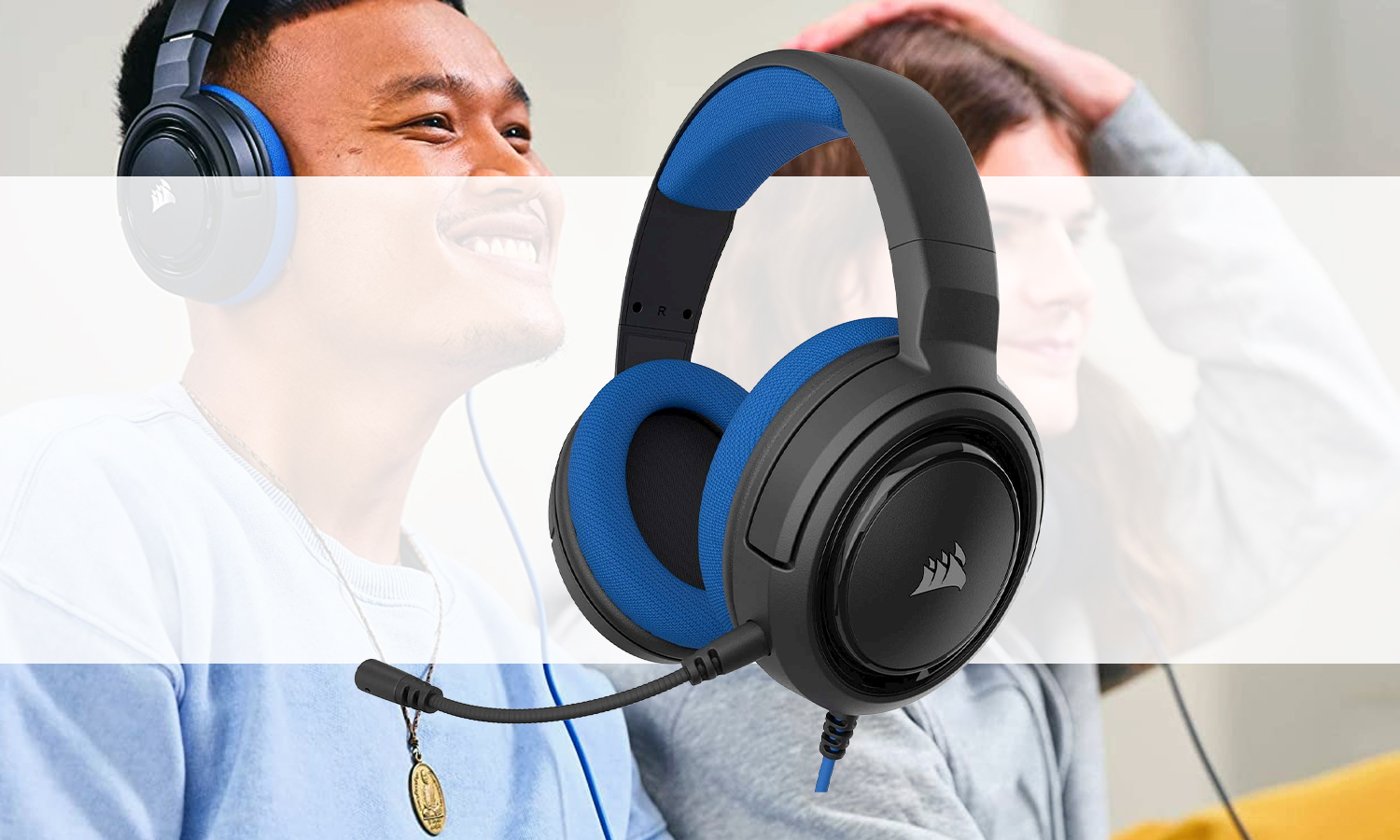 Casque Gaming Corsair HS35 bleu visuel slider