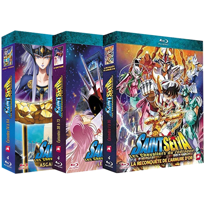 saint seiya coffrets intégrale trois parties blu ray séparés visuel produit
