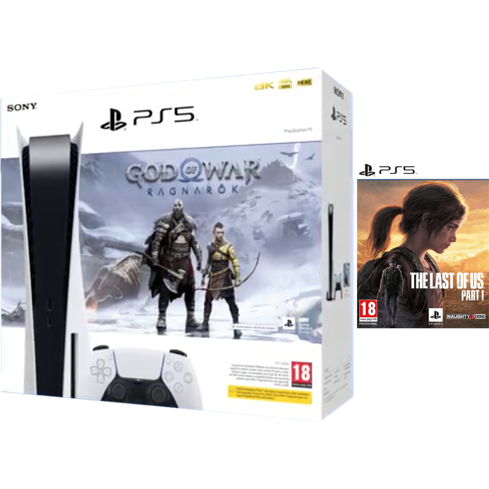 Pack Console Sony PS5 Standard God of War Ragnarök + the last of us visuel produit