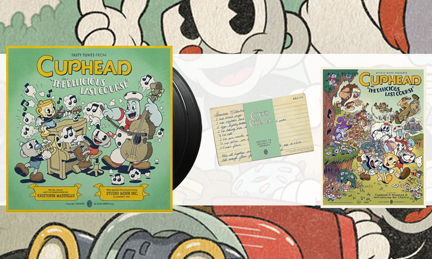 Vinyle Cuphead The Delicious Last Course + poster et cartes